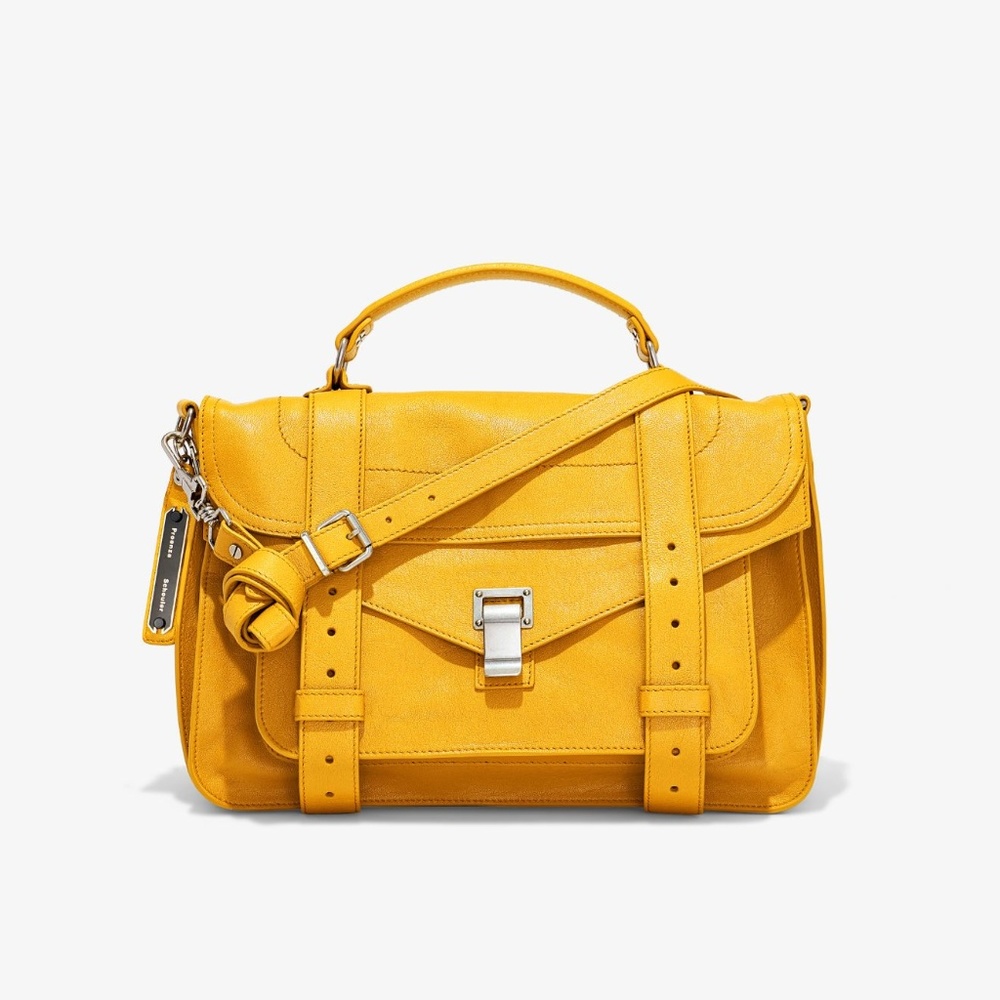Proenza Schouler PS1 Medium Lemon Chrome Satchel
